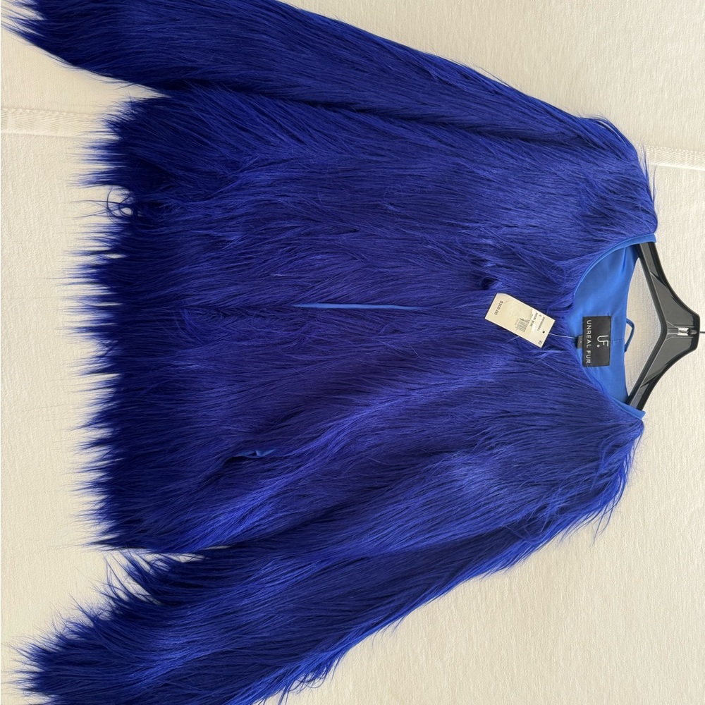 Blue Faux Fur Jacket